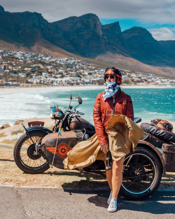 Enjoy the stunning views of Cape town in the side cart of a motorcycle 🏍 | Daymaker